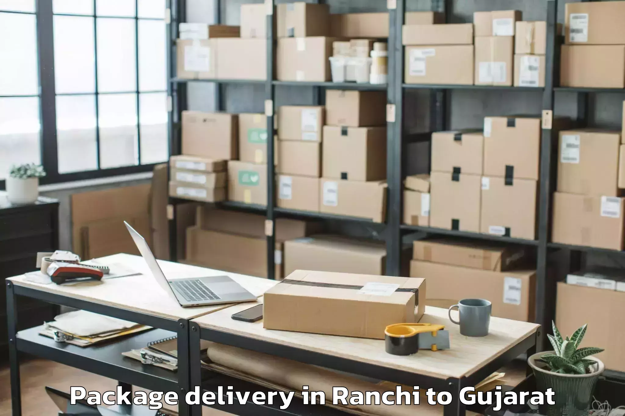 Easy Ranchi to Marwadi University Rajkot Package Delivery Booking